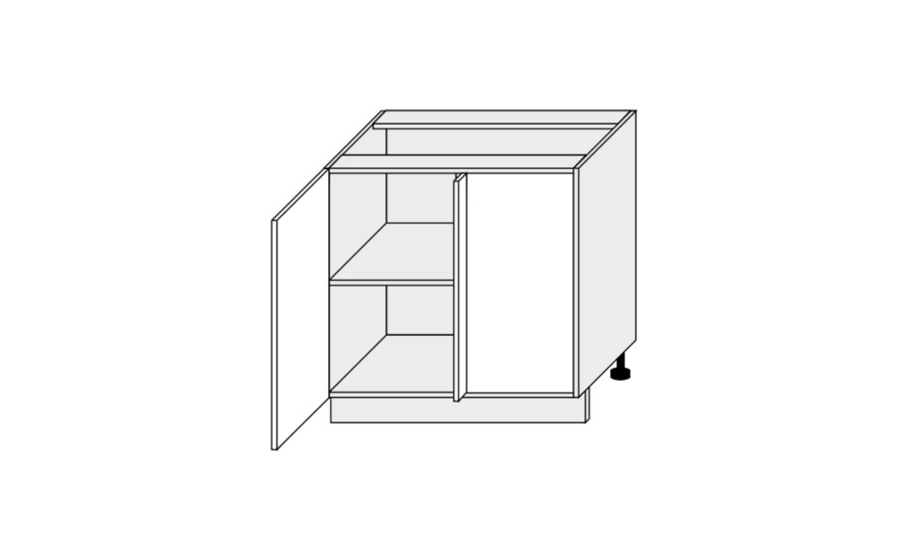 ArtExt Kuchynská skrinka spodná rohová, D13U  Malmo Farba korpusu: Grey