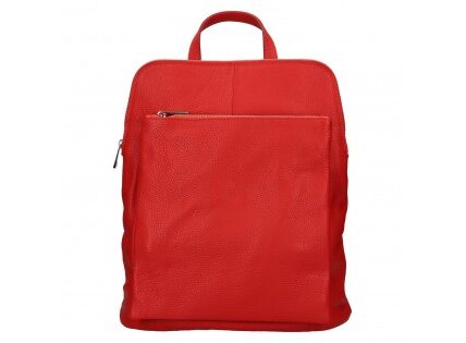 Kožený dámsky batoh Unidax Marion – červená
