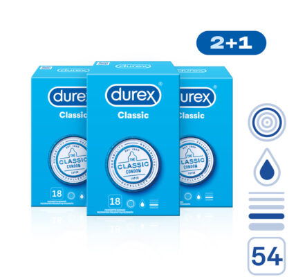 Durex Kondomy 2+1 Classic 54 ks
