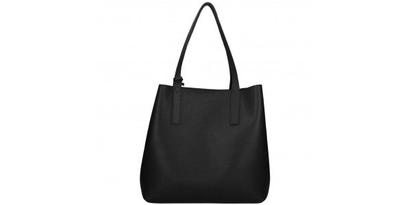 Dámska kožená obojstranná 3v1 kabelka Facebag Polly – čierna