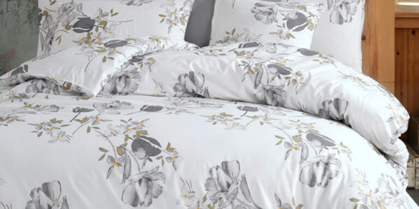 Bavlnené posteľné obliečky PARLIN šedá štandardná dĺžka
