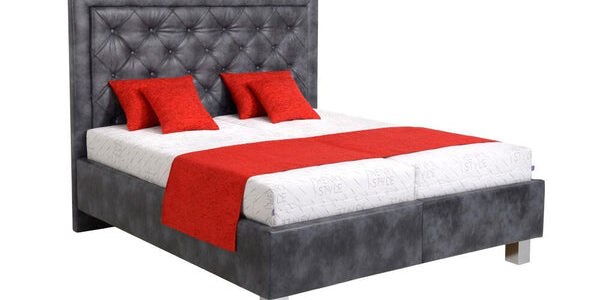 Čalúnená posteľ Elizabeth 180×200, sivá, vr. mat, pol.roštu,ÚP