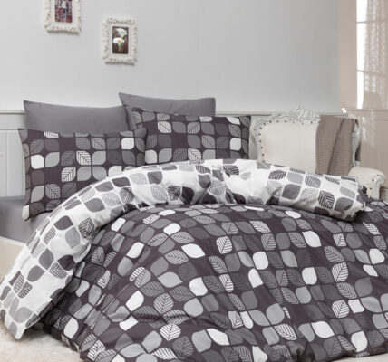 Bavlnené posteľné obliečky BUNKU sivá predĺžená dĺžka