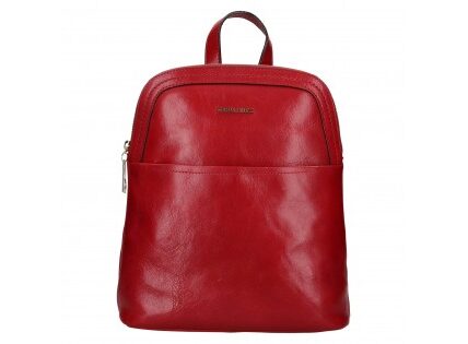 Dámsky kožený batoh Marta Ponti Inea – červená
