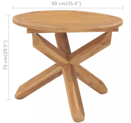 Zahradní jídelní stůl teak Dekorhome 90 cm,Zahradní jídelní stůl teak Dekorhome 90 cm