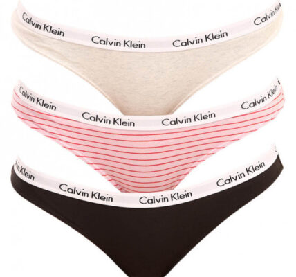 3PACK dámske nohavičky Calvin Klein nadrozmer viacfarebné (QD3801E-W5A) 3XL