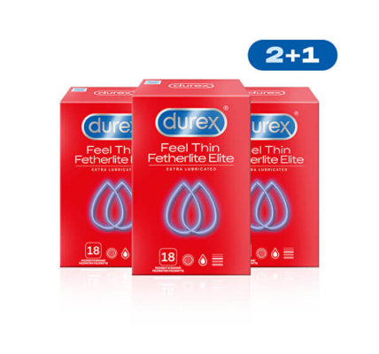 Durex Kondomy Feel Thin Extra Lubricated 2 + 1