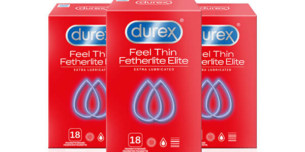 Durex Kondomy Feel Thin Extra Lubricated 2 + 1