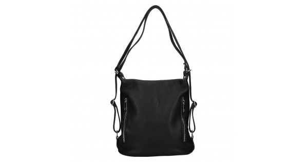 Dámska kožená batôžko kabelka Italia Maura – čierna