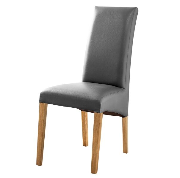 Sconto Jedálenská stolička FOXI III dub olejovaný/textilná koža sivá
