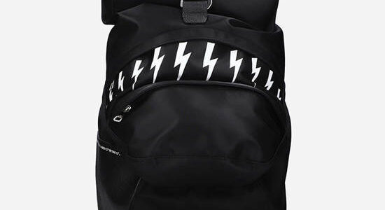 Neil Barrett Thunderbolts Nylon Roll Top Backpack BBO304A-S9100 524