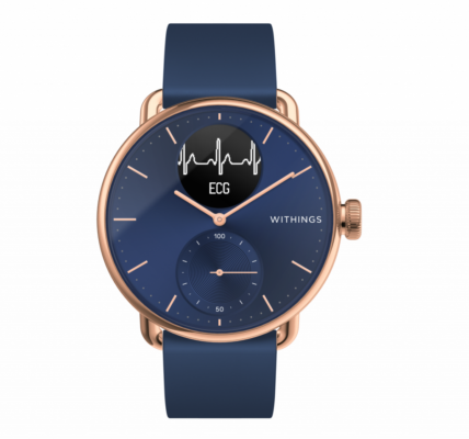 Withings Inteligentné hodinky Scanwatch – Rose Gold Blue 38 mm