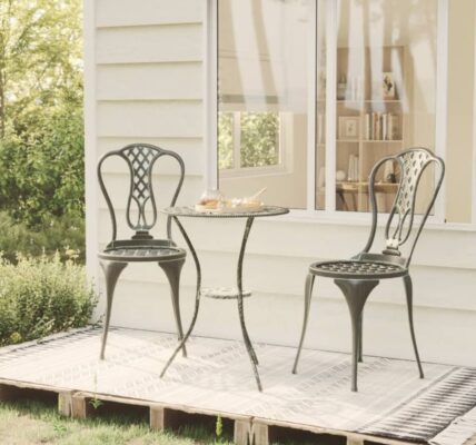 Záhradný bistro set 3 ks liaty hliník Dekorhome Zelená,Záhradný bistro set 3 ks liaty hliník Dekorhome Zelená