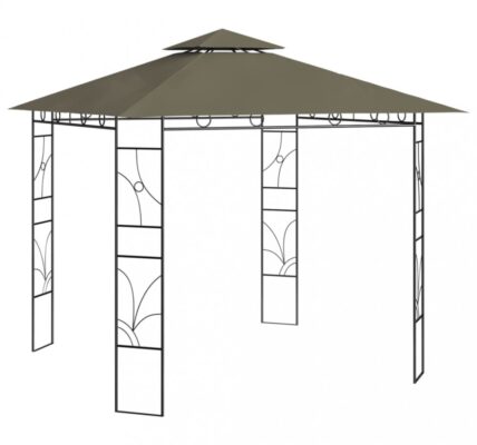 Záhradný altán 3 x 3 m Dekorhome Sivohnedá taupe,Záhradný altán 3 x 3 m Dekorhome Sivohnedá taupe