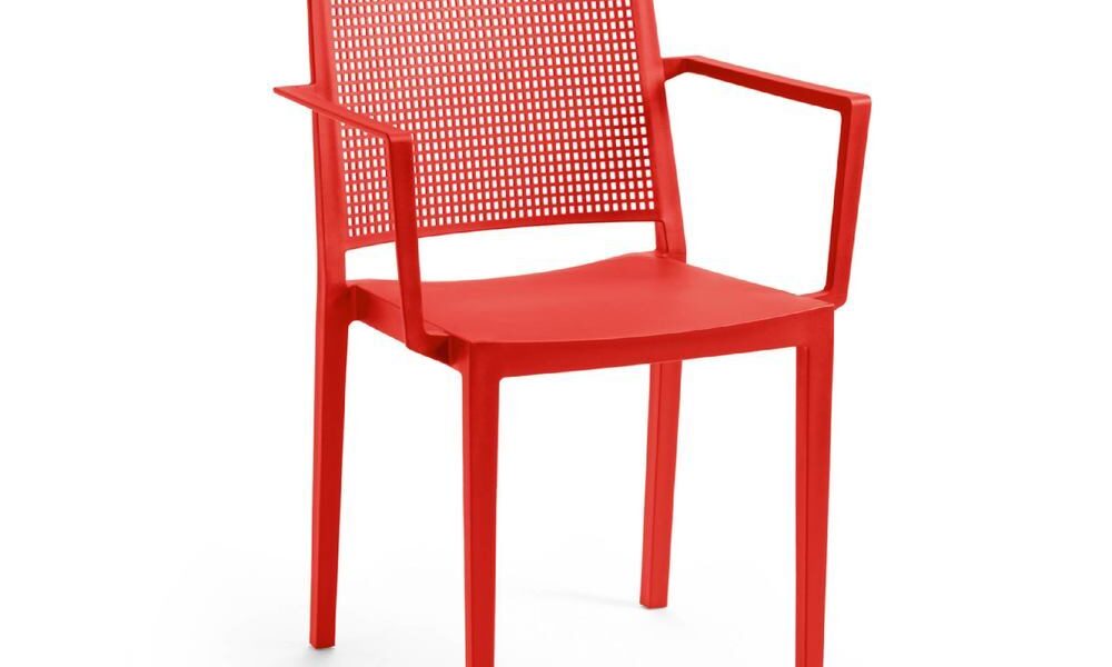 Jedálenská stolička GRID ARMCHAIR Červená,Jedálenská stolička GRID ARMCHAIR Červená