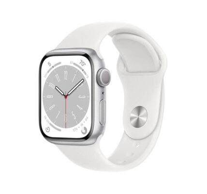 Apple Watch Series 8 GPS 41mm Silver Aluminium Case with White Sport Band