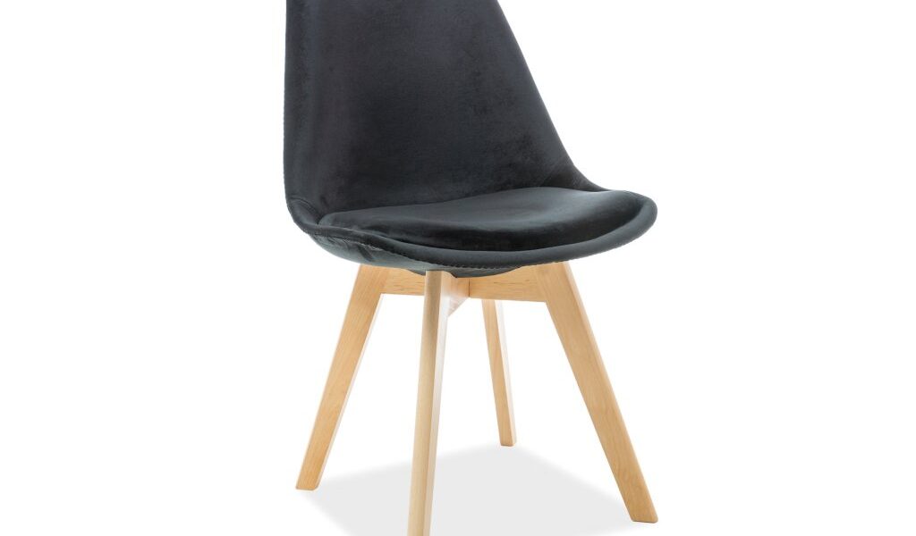 Signal Jedálenská stolička Dior Velvet / buk FARBA: Čierna