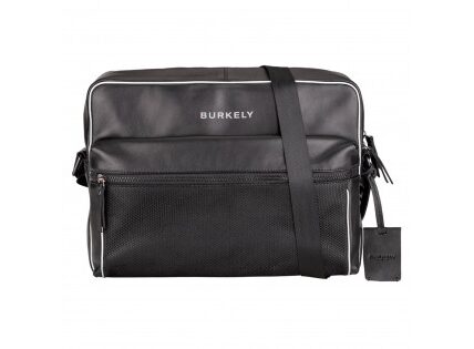 Pánska kožená taška cez rameno Burkely Lucent – čierna