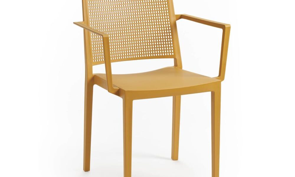 Jedálenská stolička GRID ARMCHAIR Horčicová,Jedálenská stolička GRID ARMCHAIR Horčicová