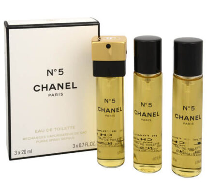 Chanel No. 5 – toaletná voda s rozprašovačom – náplň (3 x 20 ml) 60 ml