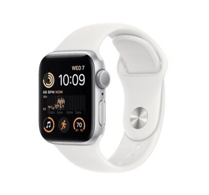 Apple Watch SE GPS 40mm Silver Aluminium Case with White Sport Band MNJV3CS/A