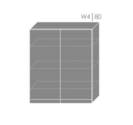ArtExt Vrchná kuchynská skrinka Florence W4/80 Povrchová úprava dvierok: Lesk, Farba korpusu: Grey