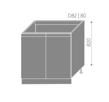 ArtExt Spodná kuchynská skrinka Florence D8Z/80 Povrchová úprava dvierok: Mat, Farba korpusu: Grey