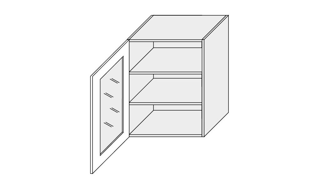 ArtExt Vrchná kuchynská skrinka Brerra W2S/60 Povrchová úprava dvierok: Lesk, Farba korpusu: Lava