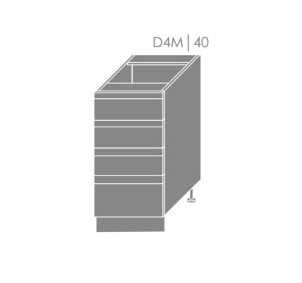 ArtExt Spodná kuchynská skrinka Florence D4M/40 Povrchová úprava dvierok: Lesk, Farba korpusu: Lava