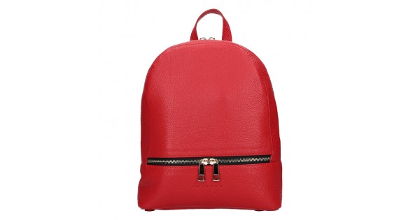 Dámsky kožený batoh Facebag Paloma – červená