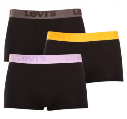 3PACK pánske boxerky Levis čierne (905042001 016) XL