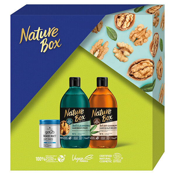 Nature Box Darčeková sada Men Hemp + Walnut + Got2B Beach Matt