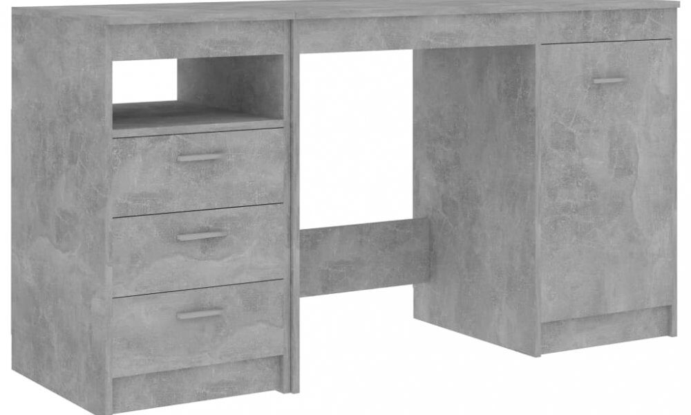 Písací stôl so zásuvkami a skrinkou 140×50 cm Dekorhome Betón,Písací stôl so zásuvkami a skrinkou 140×50 cm Dekorhome Betón