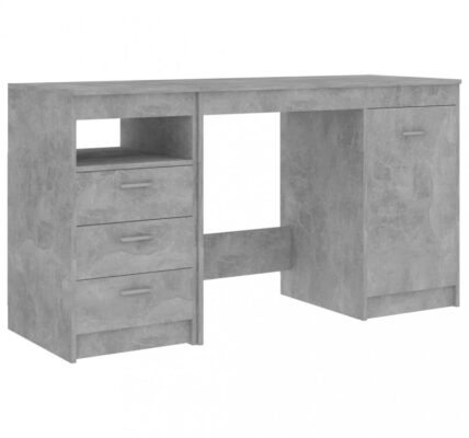 Písací stôl so zásuvkami a skrinkou 140×50 cm Dekorhome Betón,Písací stôl so zásuvkami a skrinkou 140×50 cm Dekorhome Betón