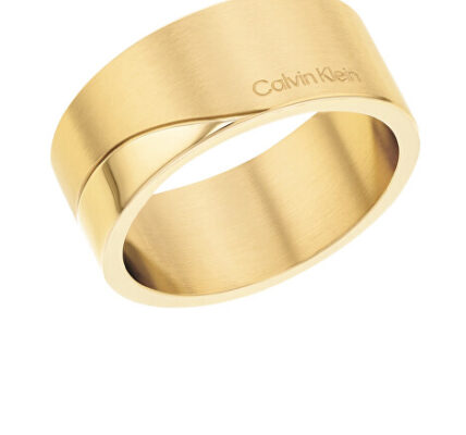 Calvin Klein Elegantný pozlátený prsteň z ocele Minimal 35000199 56 mm