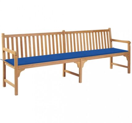 Záhradná lavička s poduškou 240 cm Dekorhome Modrá,Záhradná lavička s poduškou 240 cm Dekorhome Modrá