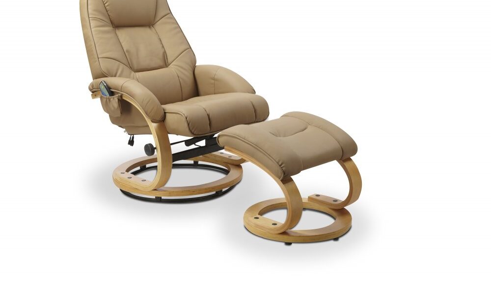 Polohovacie masážne kreslo s stoličkou MATADOR Béžová,Polohovacie masážne kreslo s stoličkou MATADOR Béžová