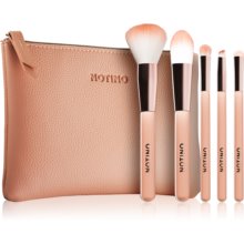 Notino Glamour Collection Travel Brush Set with Pouch cestovná sada štetcov s taštičkou