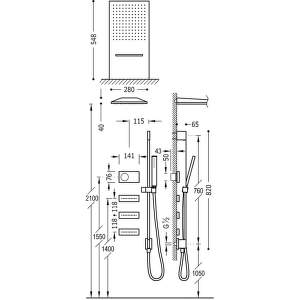 Tres Exclusive – Termostatický podomietkový elektronický sprchový set SHOWER TECHNOLOGY 09288407AC