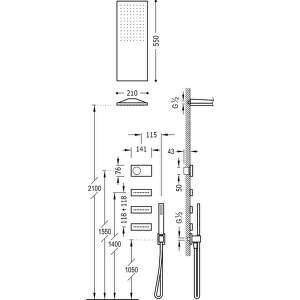 Tres Exclusive – Termostatický podomietkový elektronický sprchový set SHOWER TECHNOLOGY 09288314