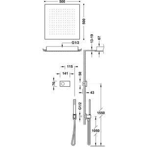 Tres Exclusive – Termostatický podomietkový elektronický sprchový set SHOWER TECHNOLOGY 09288561AC
