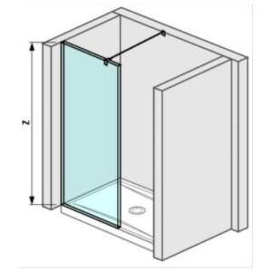Jika Pure – Sklenená stena bočná 880 mm na sprchovú vaničku 90 cmx90 cm s úpravou Jika Perla Glass, 900 mm x 200 mm x 2000 mm H2694270026681