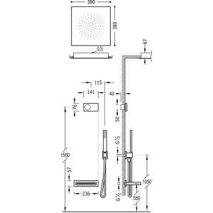 Tres Exclusive – Termostatický podomietkový elektronický vaňový set SHOWER TECHNOLOGY 09288315AC