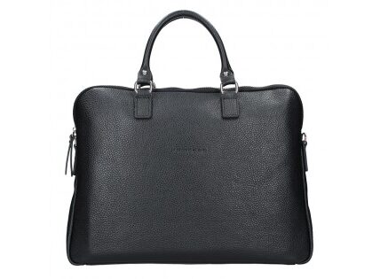 Unisex kožená taška na notebook Facebag Milano – čierna