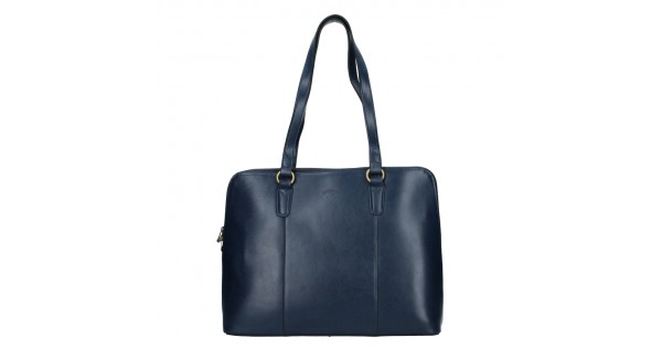 Elegantná dámska kožená kabelka Katan Apolens – modrá