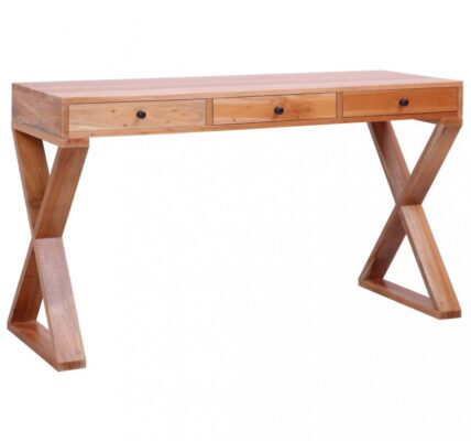 Písací stôl masívne mahagónové drevo Dekorhome Prírodná,Písací stôl masívne mahagónové drevo Dekorhome Prírodná