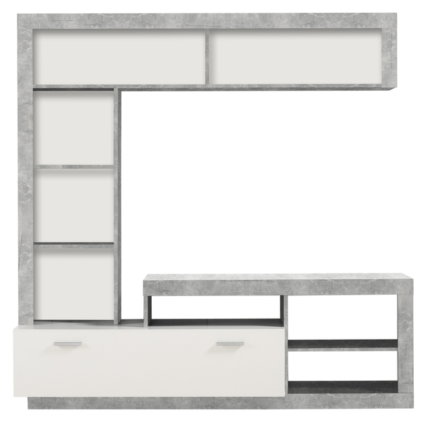 Sconto Obývacia stena VIDAL betón/biela