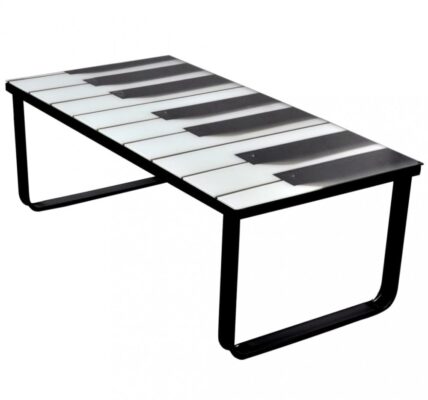 Konferenčný stolík s potlačou kov / sklo Dekorhome Piano,Konferenčný stolík s potlačou kov / sklo Dekorhome Piano