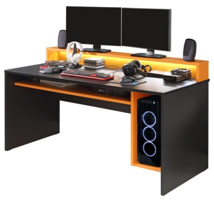 Sconto Písací stôl JAMAL čierna/oranžová
