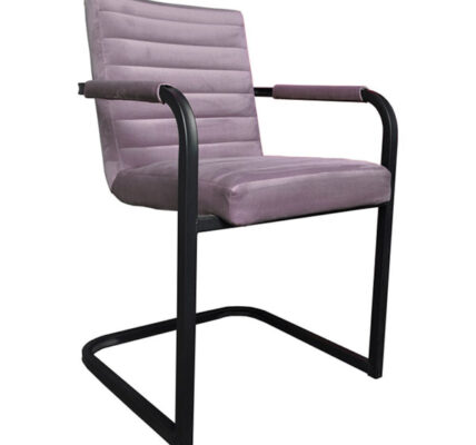 Jedálenská stolička Merenga čierna, svetlo ružová